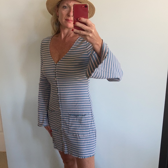 Blue & Pink Stripe Mini Dress - Picture 6 of 11